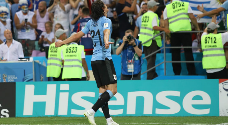  Cavani fez os gols da 4ª vitória que colocou o Uruguai nas quartas de final da Copa 2018!