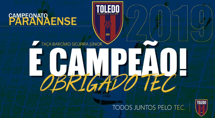  Toledo foi campeão da Primeira Taça do Paranaense com só duas vitórias e seis empates em oito jogos!