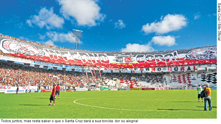  Todos juntos, mas resta saber o que o Santa Cruz dará a sua torcida: dor ou alegria!