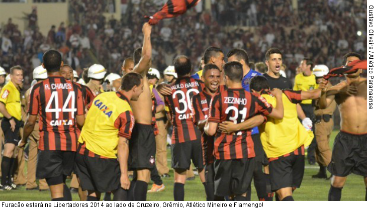  Furacão estará na Libertadores 2014 ao lado de Cruzeiro, Grêmio, Atlético Mineiro e Flamengo!