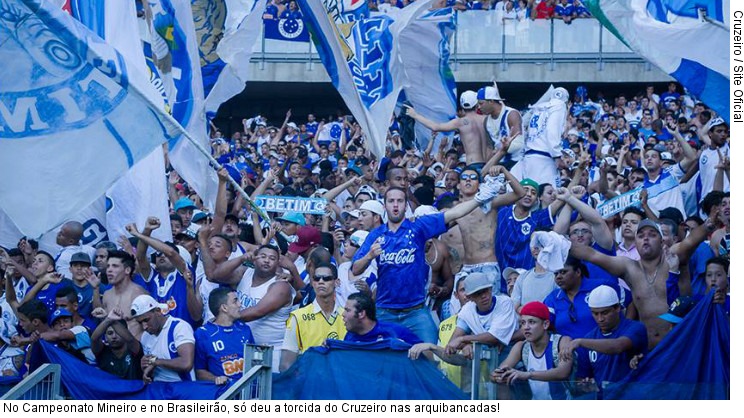  No Campeonato Mineiro e no Brasileirão, só deu a torcida do Cruzeiro nas arquibancadas!