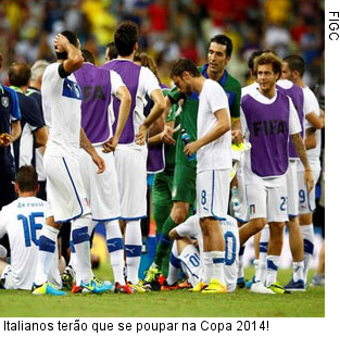  Italianos terão que se poupar na Copa 2014!