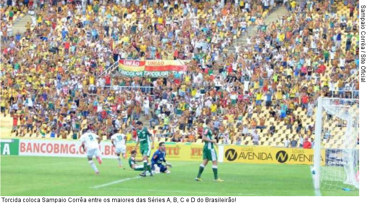  Torcida coloca Sampaio Corrêa entre os maiores das Séries A, B, C e D do Brasileirão!