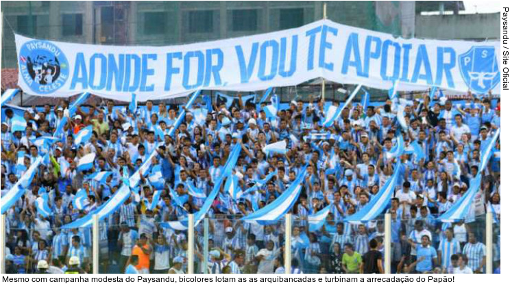  Mesmo com campanha modesta do Paysandu, bicolores lotam as as arquibancadas e turbinam a arrecadação do Papão!