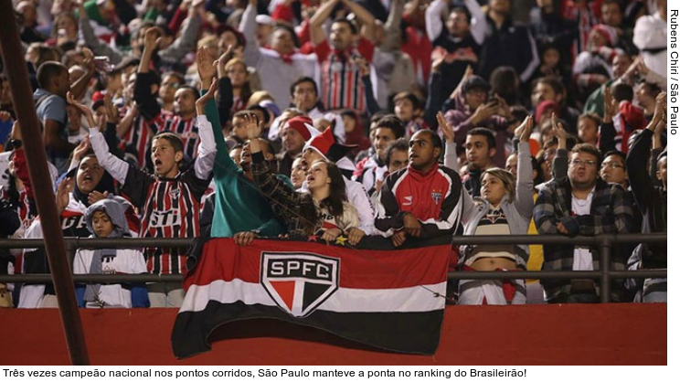  Três vezes campeão nacional nos pontos corridos, São Paulo manteve a ponta no ranking do Brasileirão!