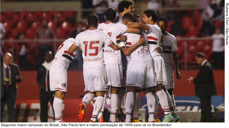  Segundo maior campeão do Brasil, São Paulo tem a maior pontuação de 1959 para cá no Brasileirão!