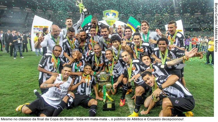  Mesmo no clássico da final da Copa do Brasil - toda em mata-mata -, o público de Atlético e Cruzeiro decepcionou!