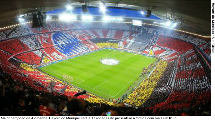  Maior campeão da Alemanha, Bayern de Munique está a 17 rodadas de presentear a torcida com mais um título!