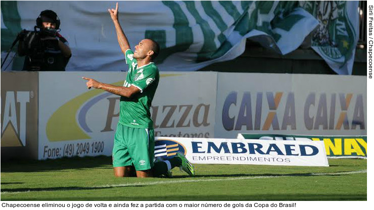  Chapecoense eliminou o jogo de volta e ainda fez a partida com o maior número de gols da Copa do Brasil!