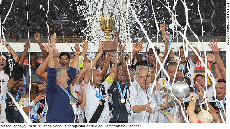  Vasco, após jejum de 12 anos, voltou a conquistar o título do Campeonato Carioca!