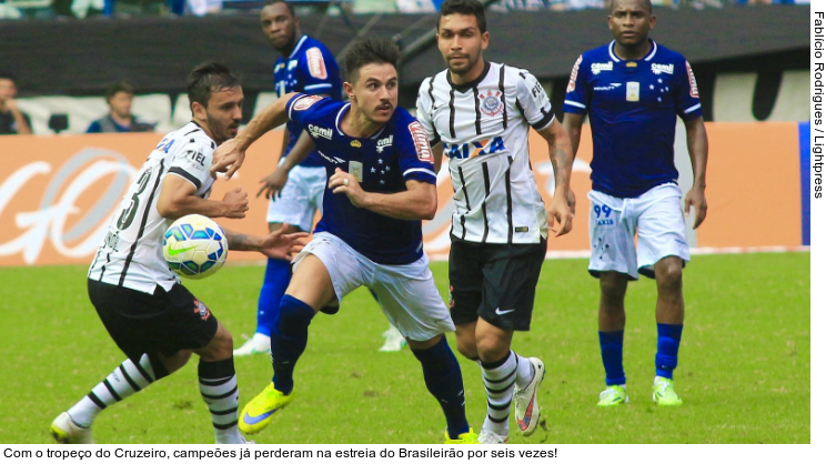  Com o tropeço do Cruzeiro, campeões já perderam na estreia do Brasileirão por seis vezes!