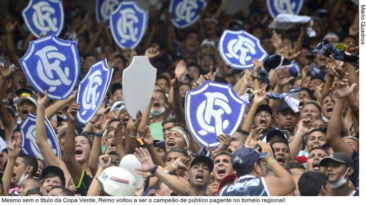  Mesmo sem o título da Copa Verde, Remo voltou a ser o campeão de público pagante no torneio regional!